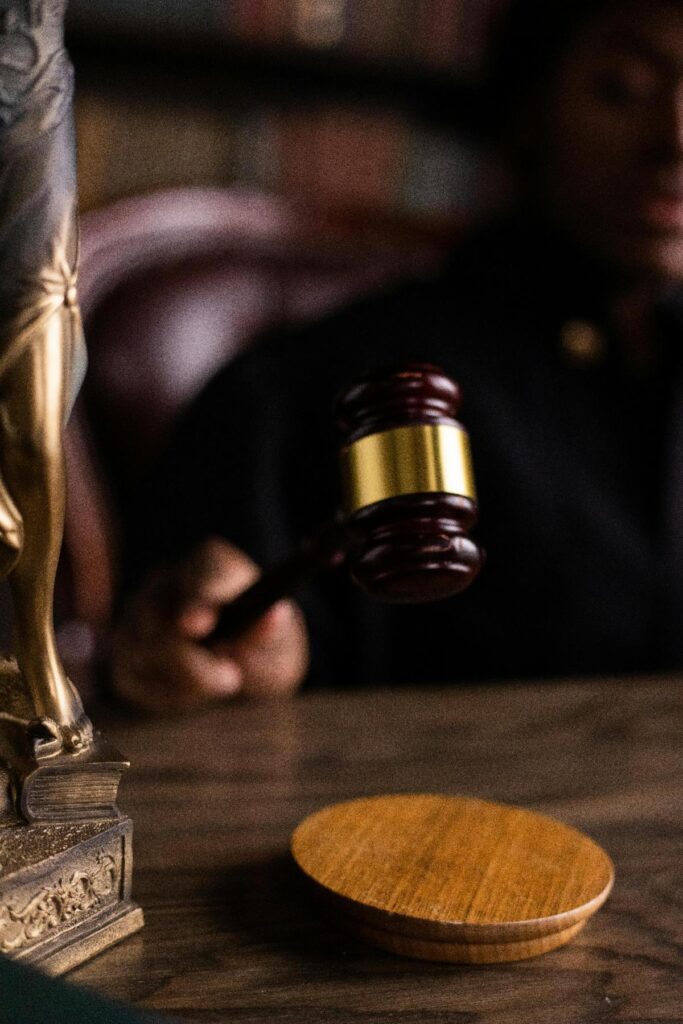 Gavel being swung in a probate court proceeding
